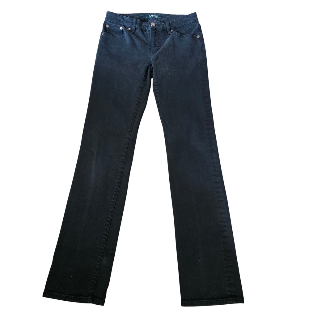 Lauren Ralph Lauren Modern Straight Curvy Black Jeans Womens Size 2 Mid Rise